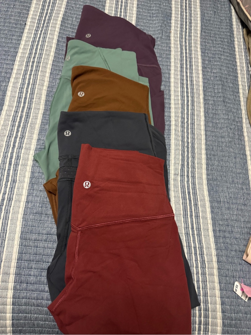 Lululemon High-Rise Leggings Bundle - Burgundy, Black, Rust, Sage, Plum
